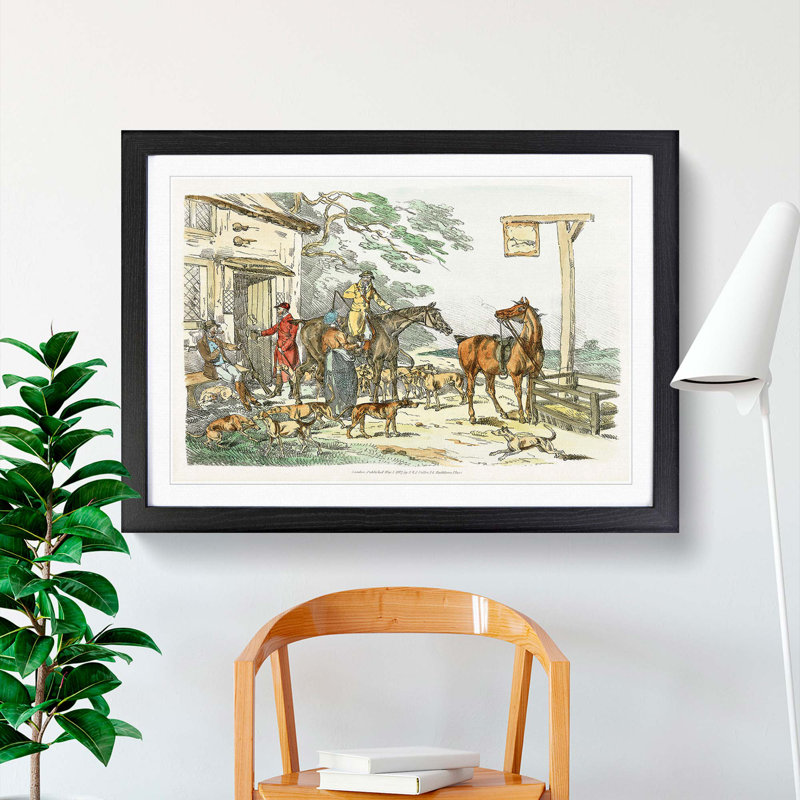 Before the Hunt by Henry Alken - Framed Print, 24cm H x 33cm W x 2cm D, Black Framed