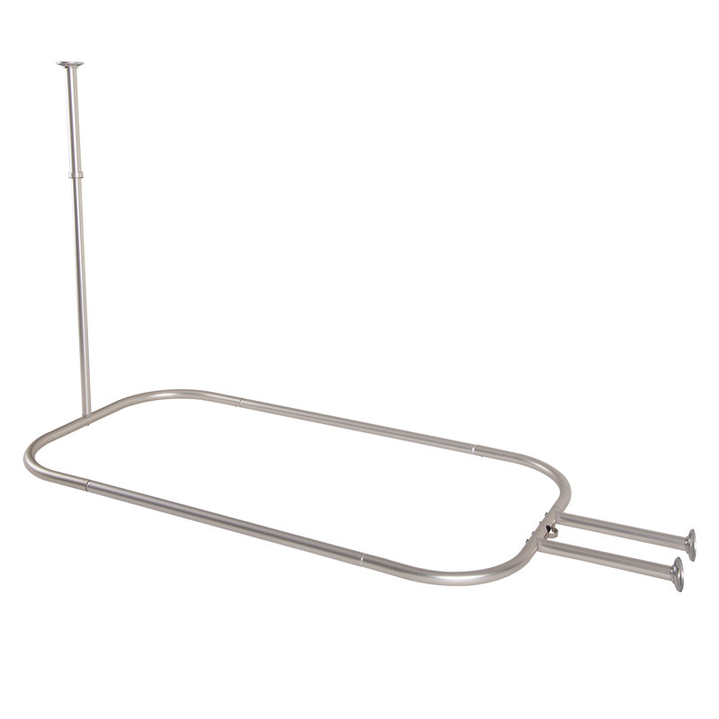 Tringle à rideau de douche en forme d'anneau fabriquée en aluminium antirouille à fixation murale avec support de plafond pour baignoire sur pattes Utopia Alley, très grande taille de 54 pouces x 26 pouces