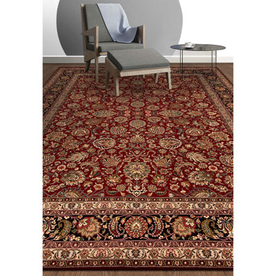 High-Quality Hand-Knotted Red Area Rug