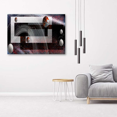 Abstract Circles Like Painted 3D - No Frame Print on Canvas