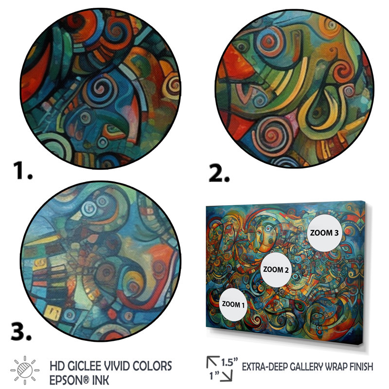 Gracynn Abstracted Vibrant Expressions III, reproduction d'art sur toile, Cadre photo noir, H 12 po x l 20 po x P 1 po