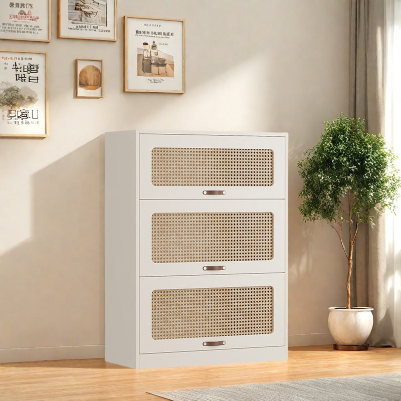 Rabehi, (3 tablettes) H 42,5 po x l 31,4 po x P 13,7 po, Blanc