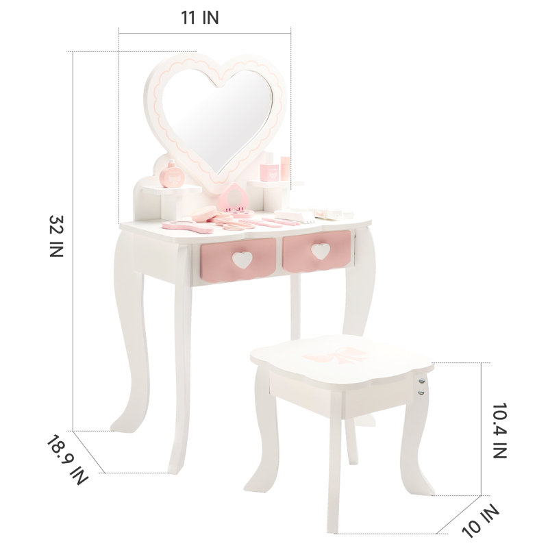 Ensemble de coiffeuse avec miroir Kids Fashion