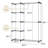 Portable Closet Organizer for Hanging Clothes,Freestanding Garment Rack with Shelves, Large Metal Wardrobe Closet Organizers for Clothing Storage,Grey(46.5W'' x 19.2D'' x 68.1H'')