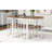 Modern 7-Piece Dining Table Set With Faux Marble Compact 55Inch Kitchen Table Set For 6, White+Cherry