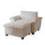Chaise longue 51 po en chenille beige avec rangement confortable et relaxant pour le salon et la chambre à coucher-595283541