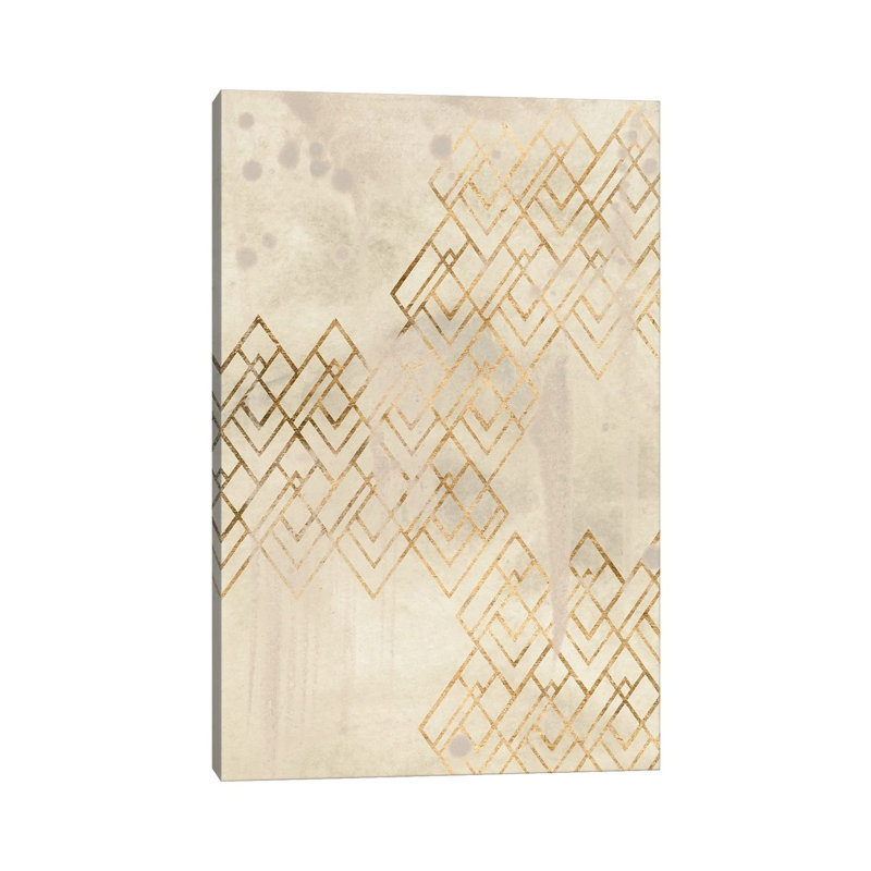 Deco Pattern In Cream I by June Erica Vess - Wrapped Canvas Print, 66.04 cm H x 45.72 cm W