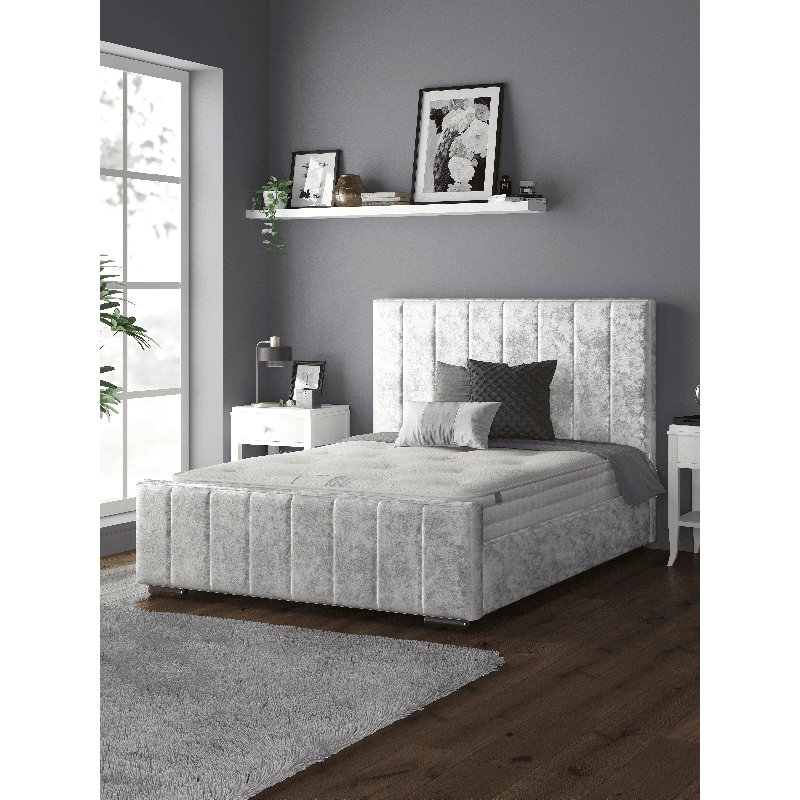 Merkle Upholstered Bed, Super King (6'), Silver