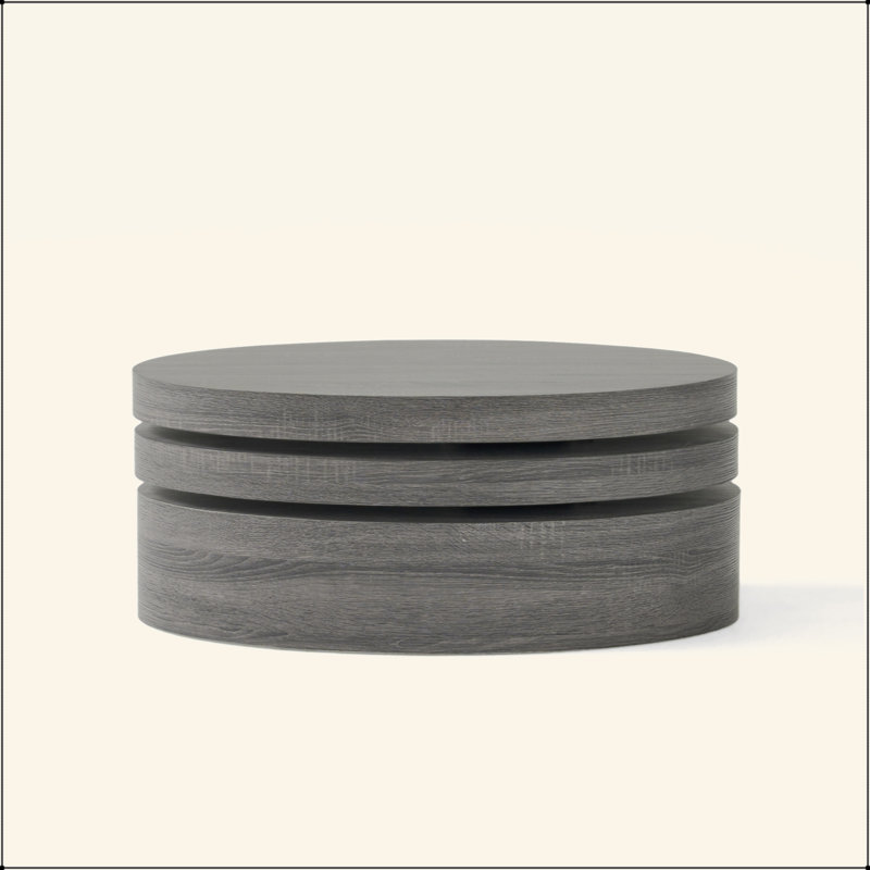 TABLE BASSE MODERNE ROTATIF - Noir mat
