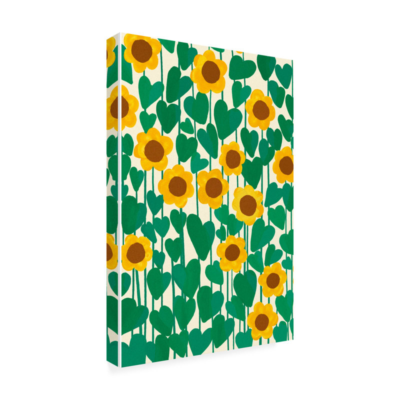 Art sur toile tournesol de Colombi, H 12 po x l 19 po