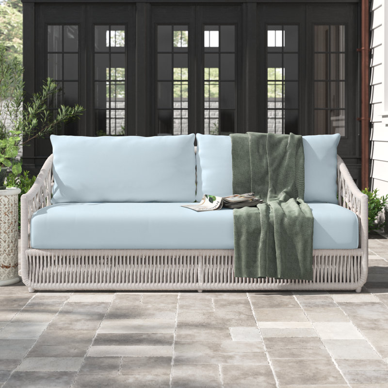 Lucan 78'' Wide Outdoor with SunbCushions, Canvas Skyline Sunbrella®