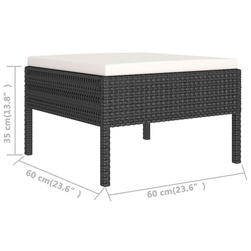 Ensemble modulaire de patio carré avec coussins 23,6 po Torika