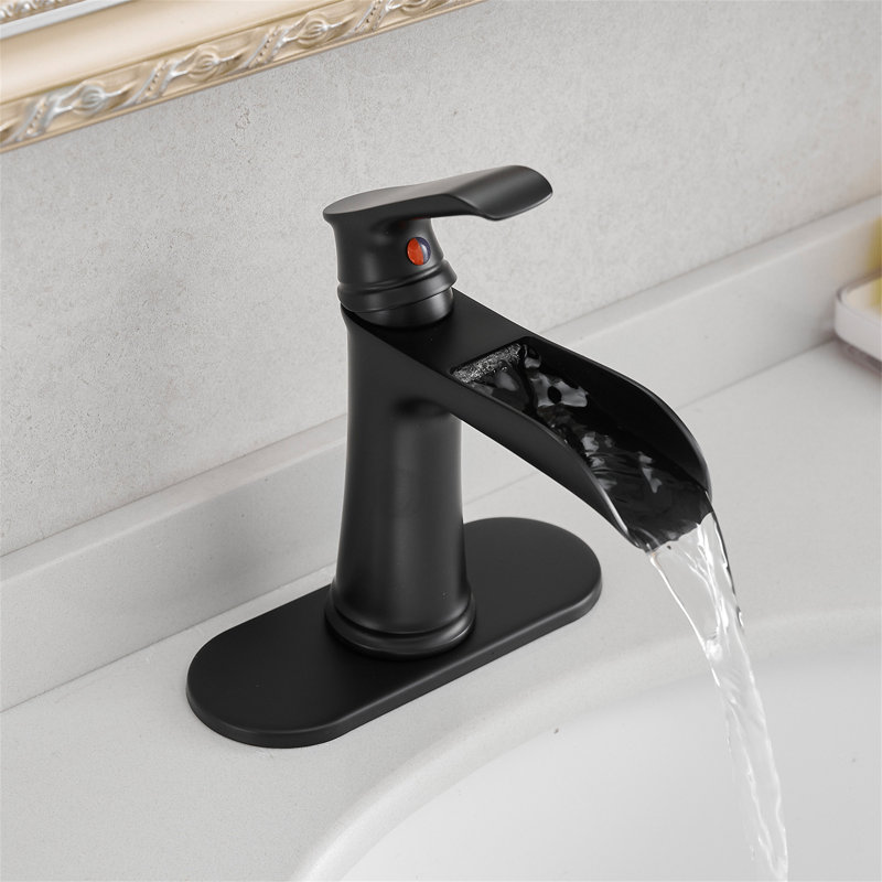 Single-Hole Single-handle Bathroom Faucet with Drain Assembly, Matte Black