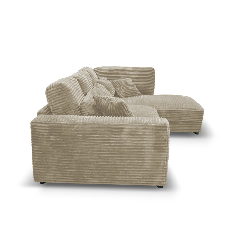 Nahkita 4 Seater Corner Sofa , Beige, Right Hand Facing