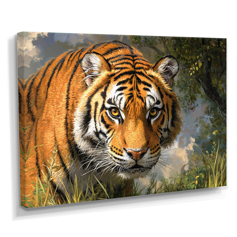 Aquarelle, portrait de tigre I - impression murale de tigre, H 30 po x l 40 po, Toile tendue, Ne s’applique pas