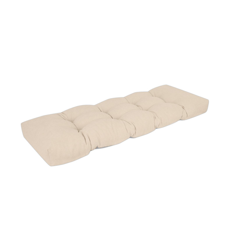 Bench Cushion, Non-Slip Tufted Bench Cushion, 42" x 16", White