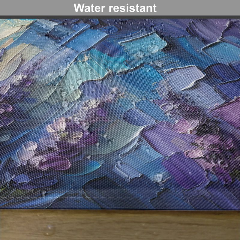 Azure Blue and Lilac Abstract Polyester Rectangle Placemats Set of 4