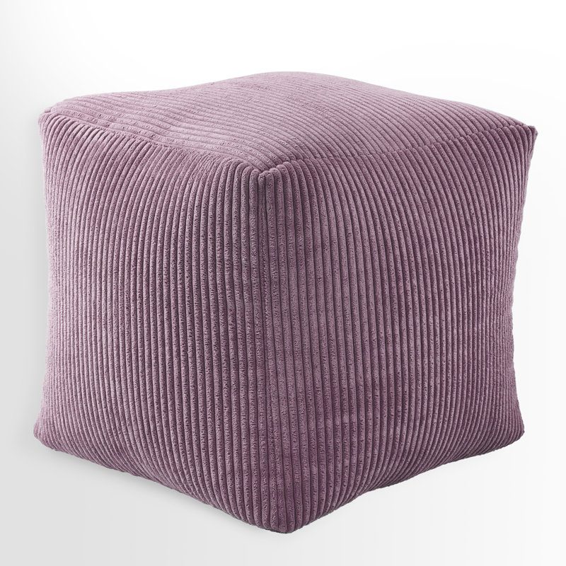 Raniah Upholstered Pouf, Purple