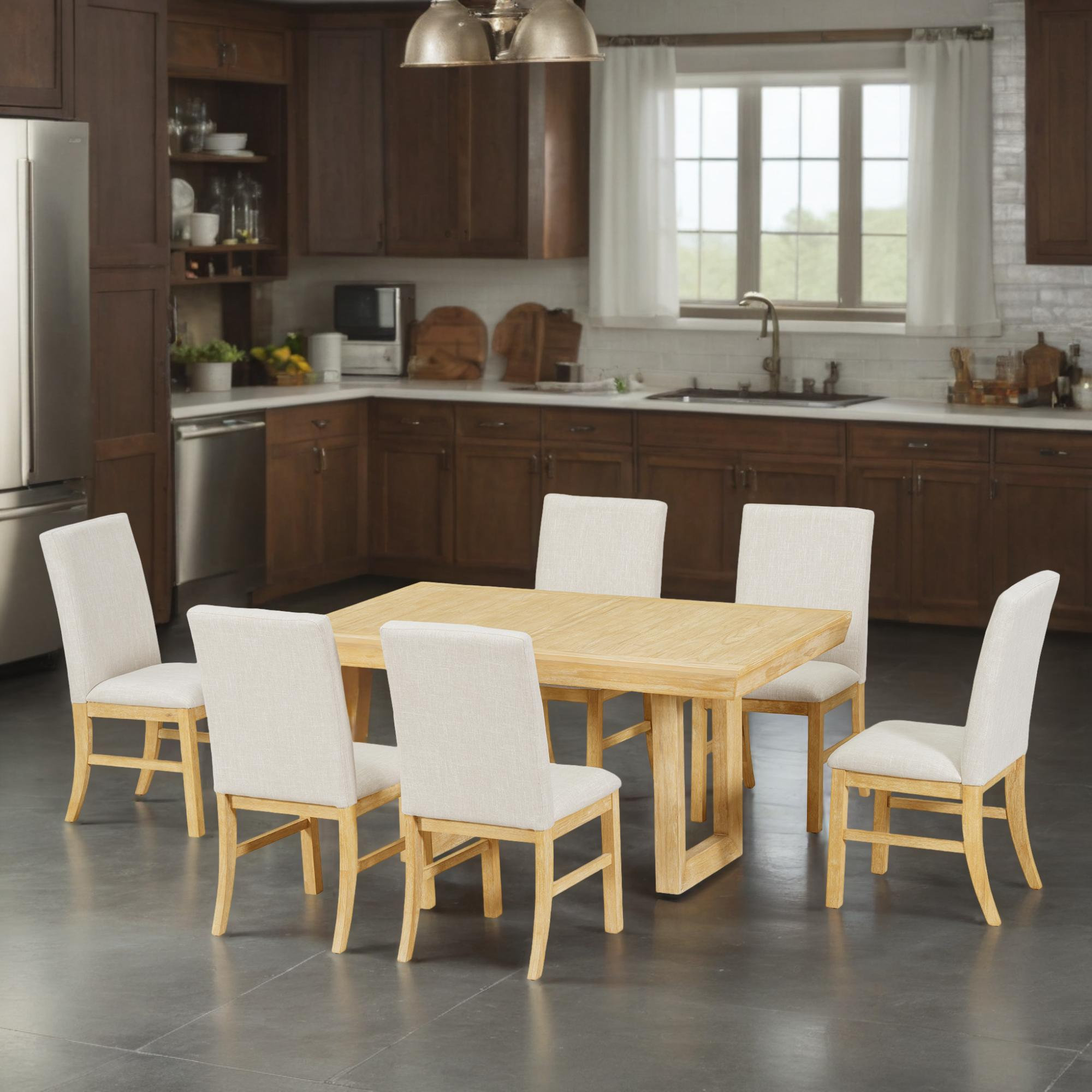 Red Barrel Studio Simmerman 7 - Piece Extendable Trestle Dining Set ...