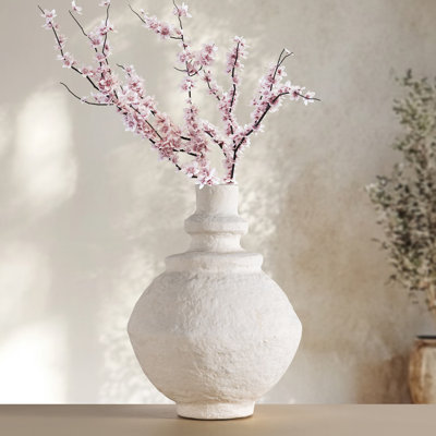 Vase en papier mâché 13,8 po et H 17,5 po