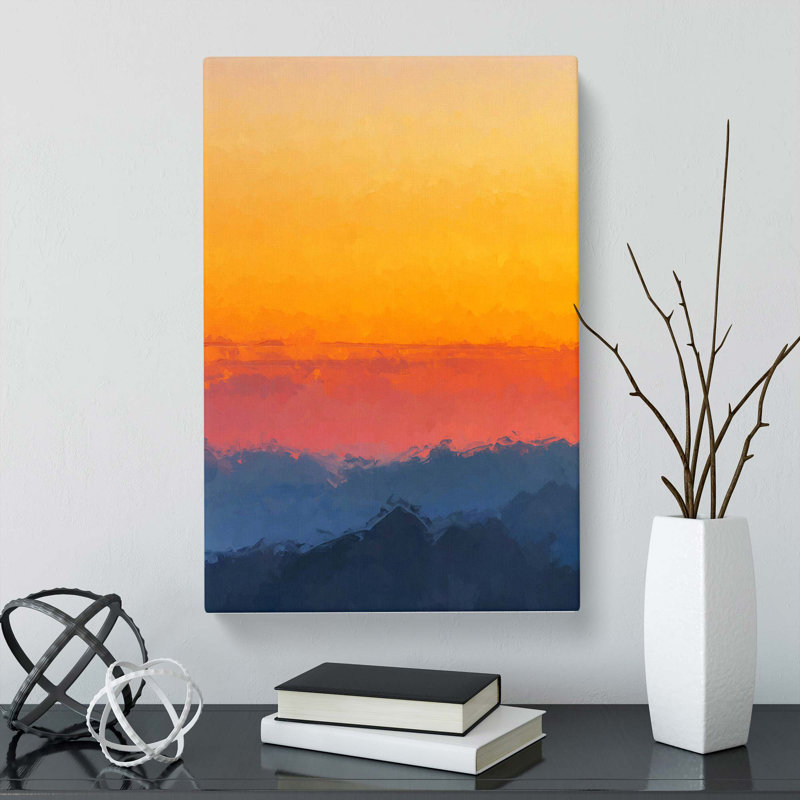 Mountain Layers Abstract Art - Wrapped Canvas, 91cm H x 60cm W x 3cm D