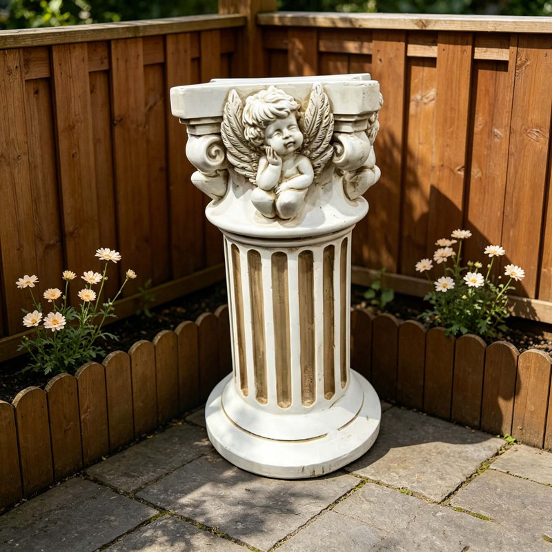 Base décorative en résine en forme d'ange pour présenter des plantes et des sculptures