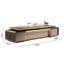 Modern Light Luxury Brown Executive Office Desk with Storage Cabinets and Embedded Desktop Power Strip for Manager/President Office-815761864