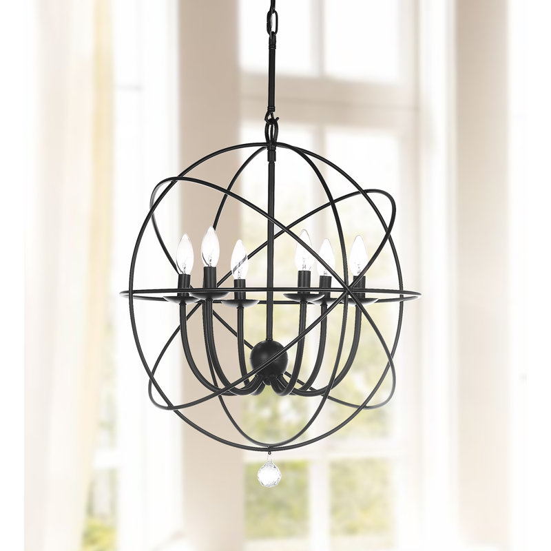 6 - Light Dimmable Globe Chandelier