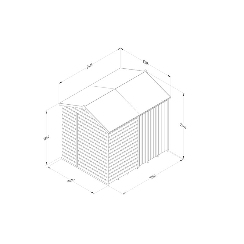 Beckwood 7 ft. 12 in. W x 7 ft. 11 in. D Solid Wood Apex Garden Shed