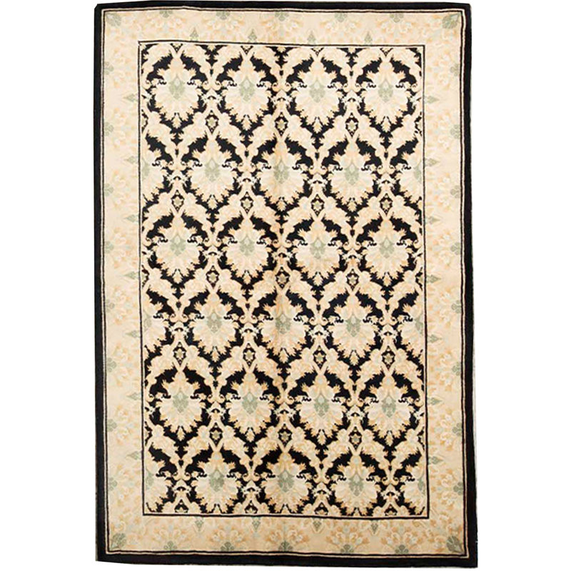 Hand-Knotted High-Quality Ivory Area Rug
