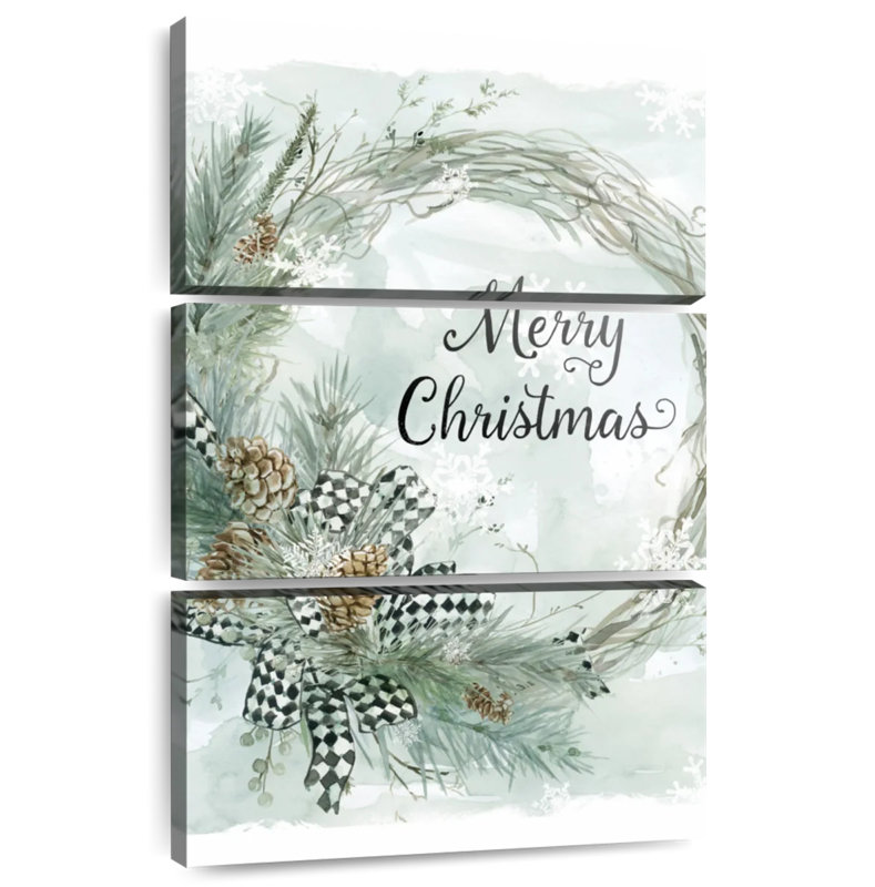 Couronne de pin Lelend Merry Christmas, H 74 po x l 48 po