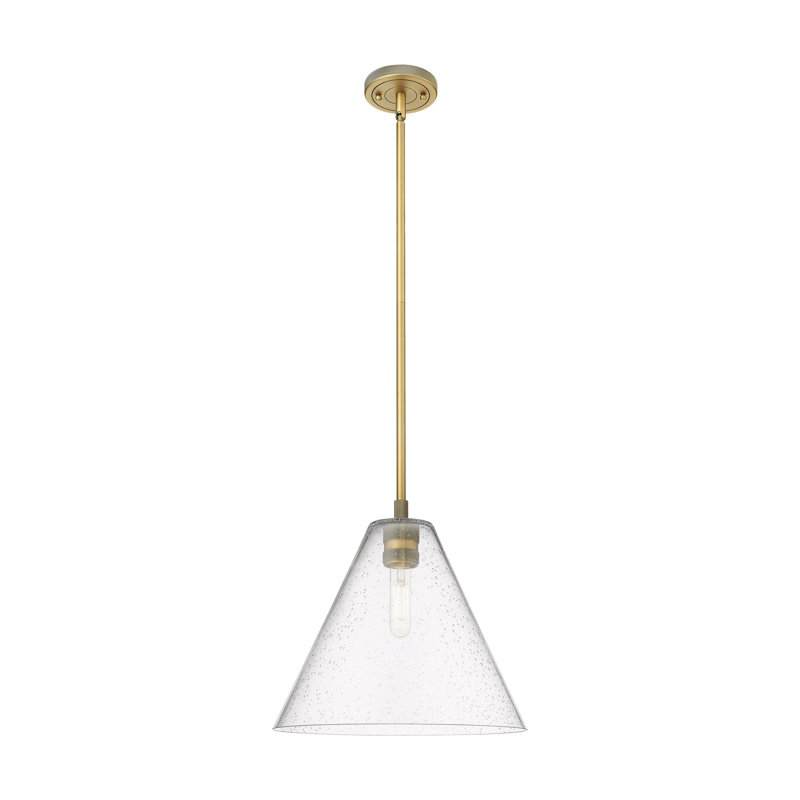 Kehlani - Luminaire suspendu 1 tige Berkshire, Laiton brossé, H 38,75 po x l 12 po x P 12 po
