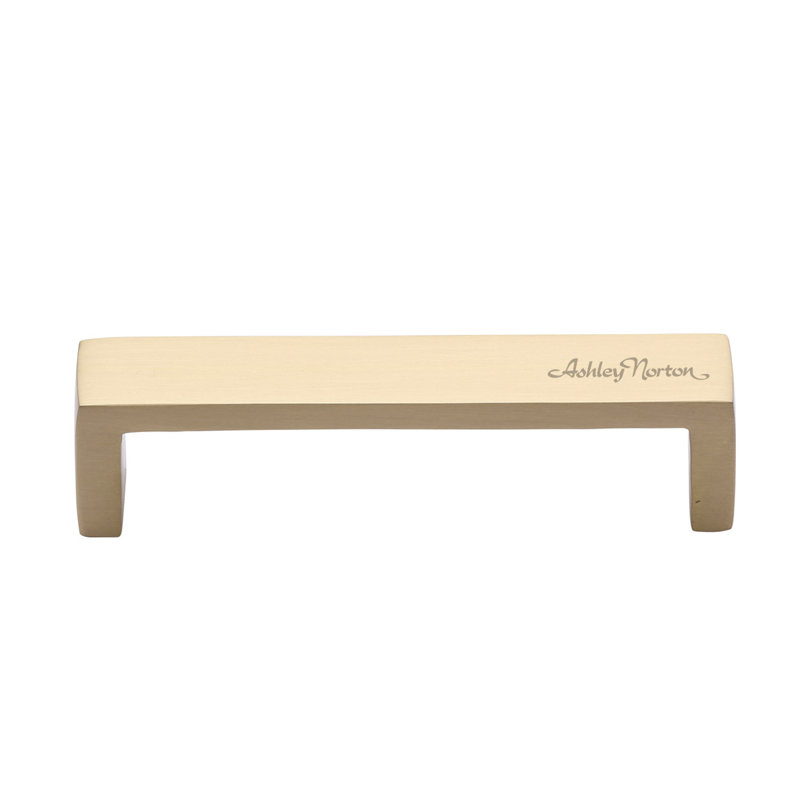 Cabinet 4" Center to Center Bar Pull, Satin Brass, 6"
