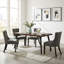 Ensemble de salle à manger rectangulaire 5 pièces avec chaises capitonnées gris anthracite Dameron-49808773