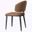 Ensemble de 2 chaises de salle à manger en bois et en tissu rembourré-740649571-740649572