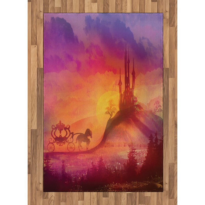 Tapis décoratif à longs fils en fibre de poly haute densité Gothic, Rectangle— 4 pi x 5 pi 8 po