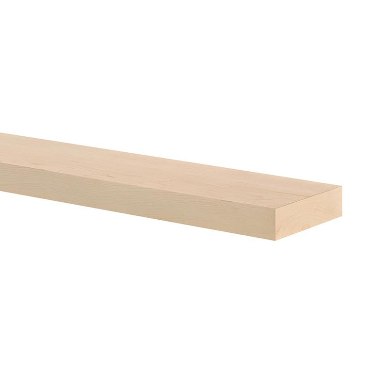 Alma Maple Wood Floating Shelf, 72", Unfinished