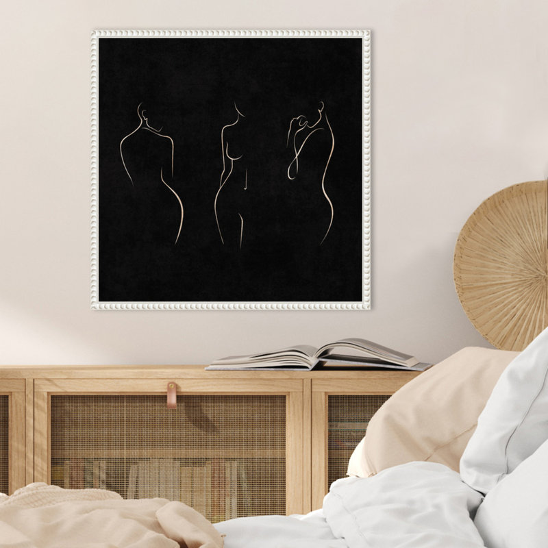 Silhouettes noir et blanc par Emel Tunaboylu, H 22 po x l 22 po x P 2 po