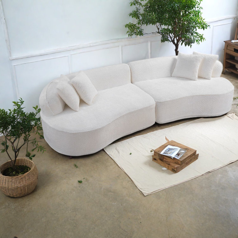 Canapé modulaire surdimensionné moderne en tissu Boucle, canapé en L confortable pour tout espace
