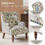 Plath 31"W Transitional Floral Rolled Arm Chair with Nailhead Trim-2035336546