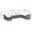  Ensemble de canapé de patio 8 pièces avec coussins en rotin de polyester noir
