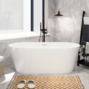 67'' x 30'' Freestanding Soaking Acrylic Bathtub