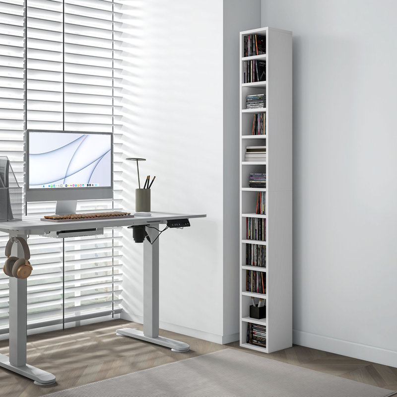 HOMCOM 204 CD Storage Tower Tall Storage Tower with 12 Tiers, White