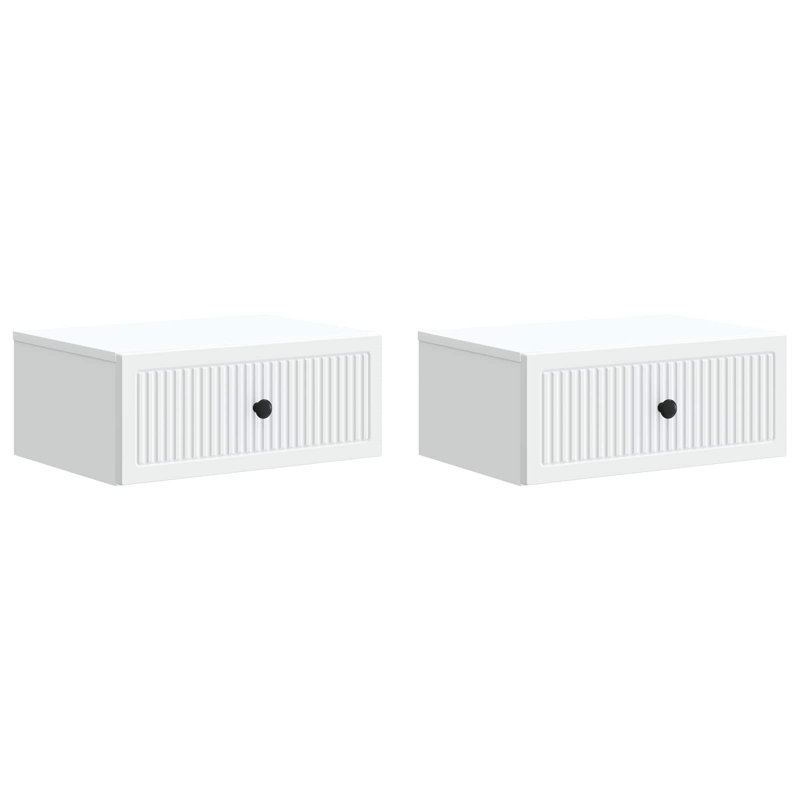 49cm W Manufactured Wood Bedside Table, White