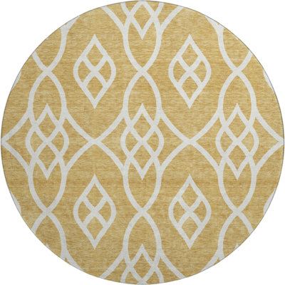 Premium Machine Washable Prisco Gold Rug