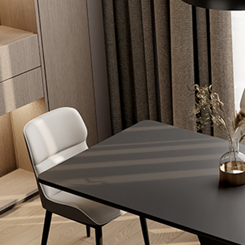 Table de salle à manger en ardoise noire pure, 29.92"H x 59.05"L x 31.49"W