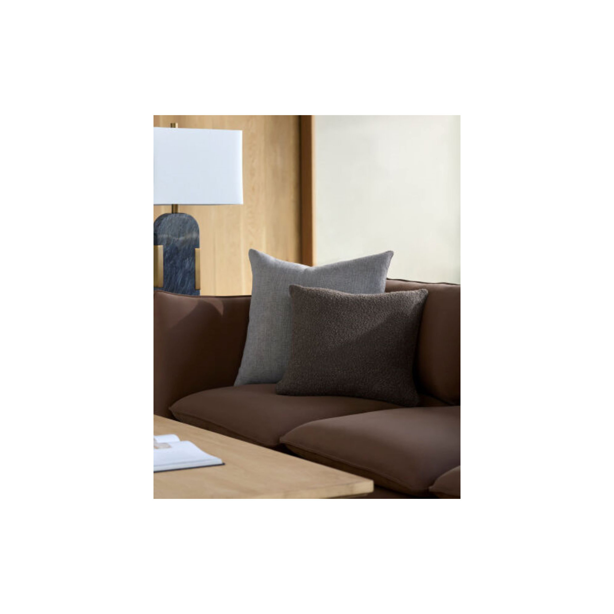 Amalfi Boucle Throw Pillow, 20" x 20", Brown, Polyester/Polyfill