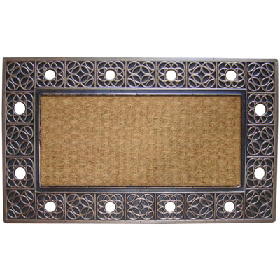 A1HC Natural Coir and Rubber Doormat for Outdoor Front Door Mat, 30x18