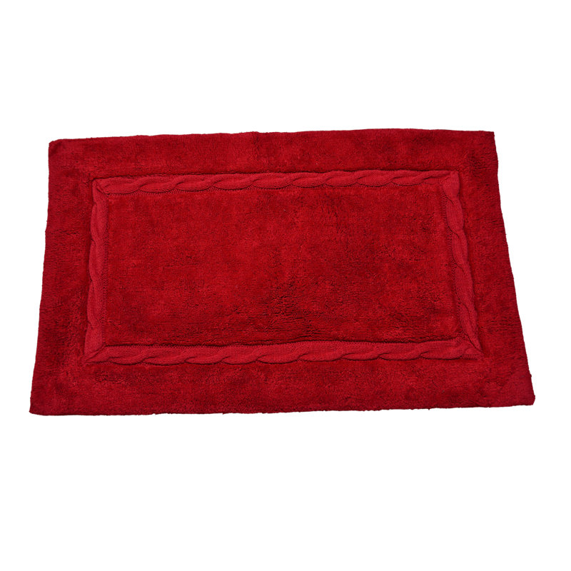 Cotton Bath Rug, Bright Red, 24"W x 40"L