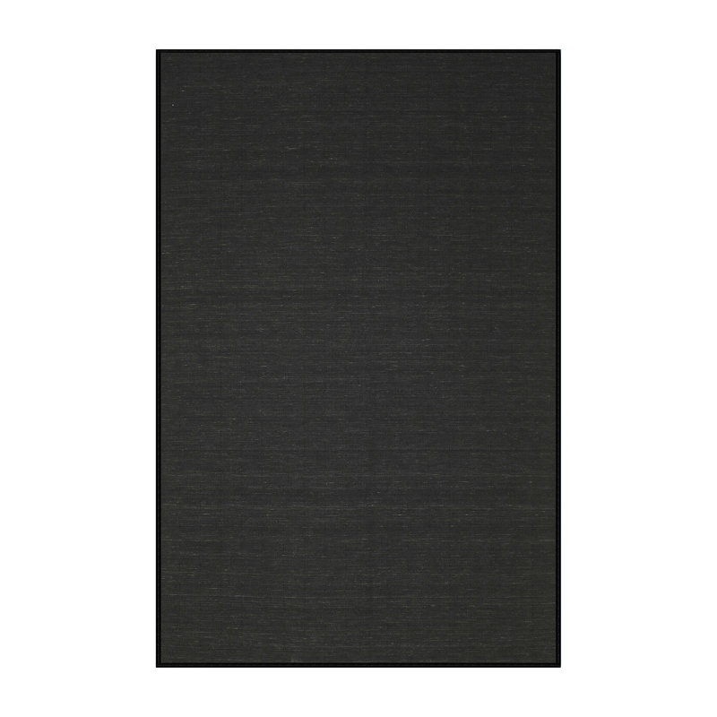 Tapis de zone noire contemporaine, Rectangle 5 pi x 7 pi